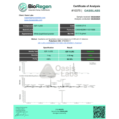 IGF-1-LR3 1mg COA