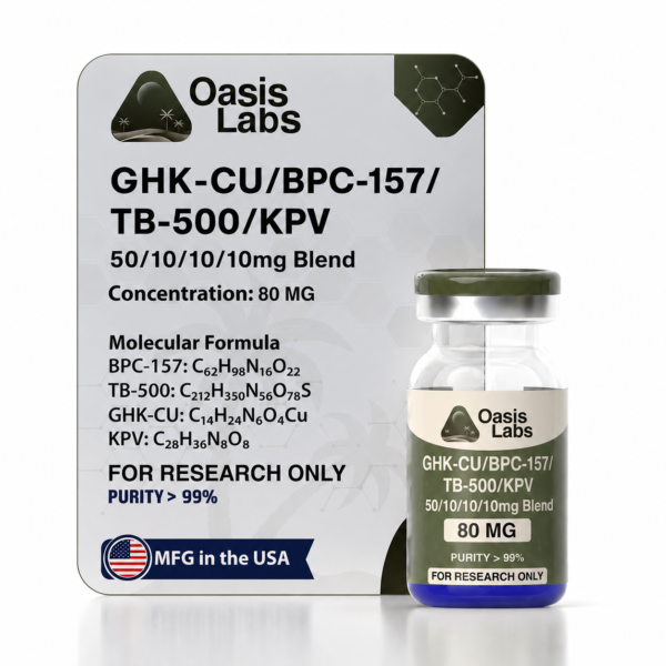 GHK-CU/BPC-157/TB-500/KPV 50/10/10/10mg Blend